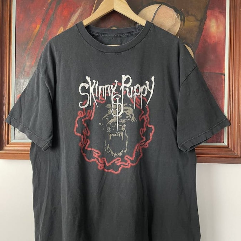 90s Skinny Puppy Vintage Band Tee Washed Distressed Rare